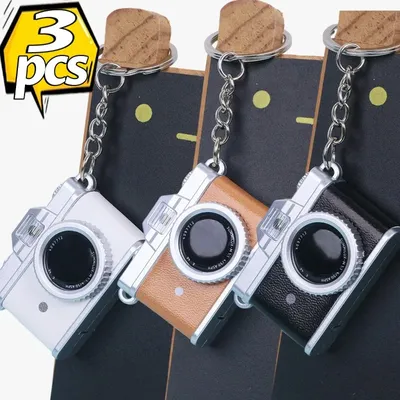 1/3Pcs Mini Flashlight Camera Model Keychain Shine Keyring for Backpack Dolls Camera Sound Light Effects Flashlight Key Chain