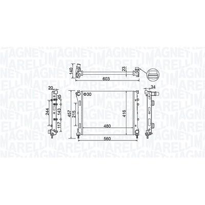 Magneti Marelli Kühler, Motorkühlung [Hersteller-Nr. 350213151100] für Fiat, Ford Image