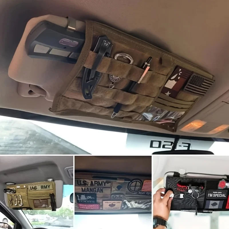 Auto MOLLE Visier Organizer Taktische Aufbewahrungstasche Tasche Multifunktionaler Sonnenschutzhalter für Pickup Trucks SUVs Nutzfahrzeuge
