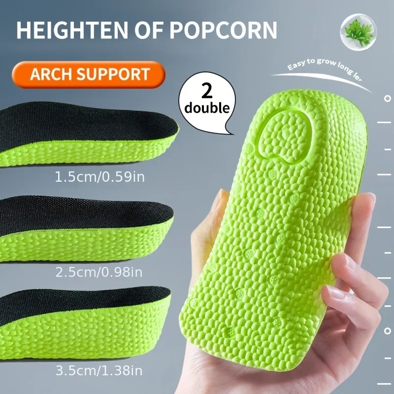 Memory Foam Höhe Erhöhen Einlegesohlen für Männer Frauen Schuhe Flache Füße Arch Support Orthopädische Einlegesohlen Turnschuhe Ferse Lift Schuh Pads Image