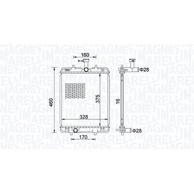 Magneti Marelli Kühler, Motorkühlung [Hersteller-Nr. 350213151500] für Citroën, Peugeot, Toyota Image