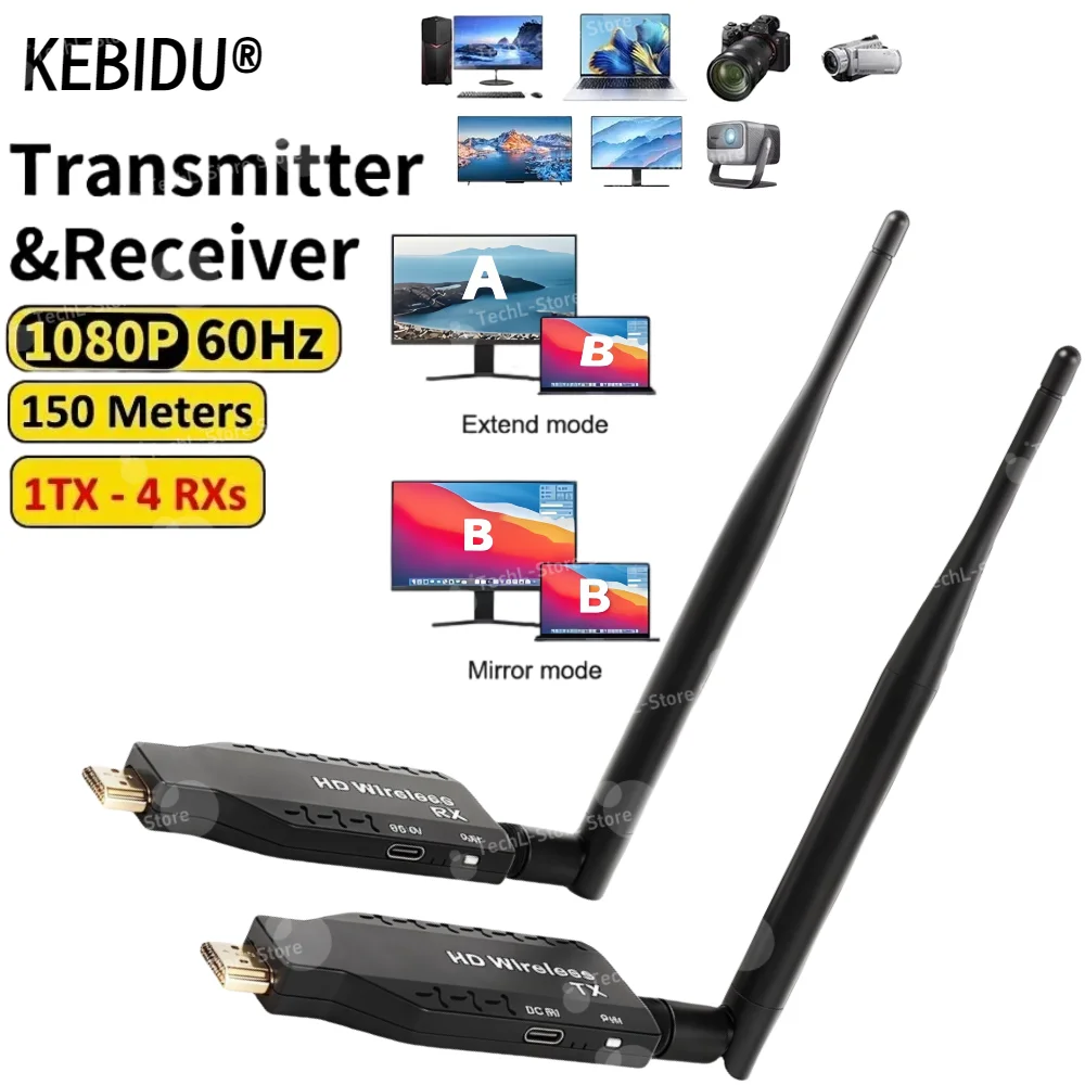 5G 50m Wireless Wifi HDMI Video Sender Empfänger Extender TV Stick Dongle Adapter für Kamera DVD Laptop PC zu TV Projektor Image