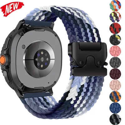 Geflochtenes Schlaufenarmband für Samsung Galaxy Watch8/8 klassisches elastisches Nylon-Sportarmband für Galaxy Ultra 2025/7 47 mm Smartwatch-Armband Image