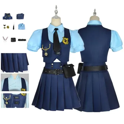 2025 Judy Cosplay Hopps Kostüm Cartoon Roleplay Erwachsene Frauen JK Uniform Hemd Weste Rock Outfits Halloween Karneval Party Anzug Image
