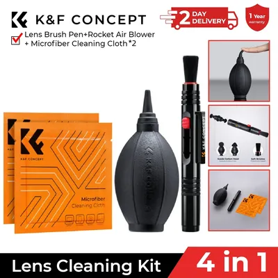 K&F Concept Camera Cleaning Kit with Lens Brush Pen Rocket Air Blower Microfiber Cleaning Cloth Phone Cameras Lens Cleaner Kit