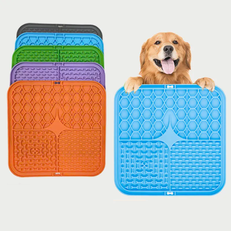 Tapis de léchage pour chien et chat, tapis de léchage pour animaux de compagnie, anti-étouffement, vaisselle pour aliments lente, bol de nourriture lente, assiette de léchage, napperon de yaourt pour