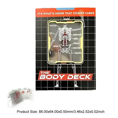 The Body Deck Cards Wiederverwendbare, transparente Spielkarten für den Körper, Mehrzweck-Spielkarten für menschliche Anatomie für Kartensammler Image