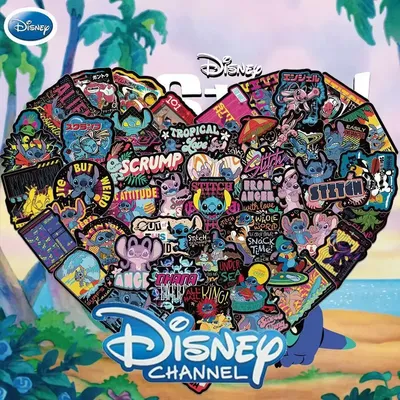 Disney 50/Stück neue schwarze Rand Stich Aufkleber Dekoration flache Wasser Tasse wasserdicht Aufkleber Image