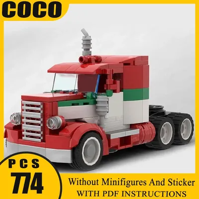 Octan Tractor Tank Trailer City Car Modell Moc Bausteine Geschenke Weihnachten Spielzeug DIY Sets AssemblyTechnology Modulare Blöcke Image
