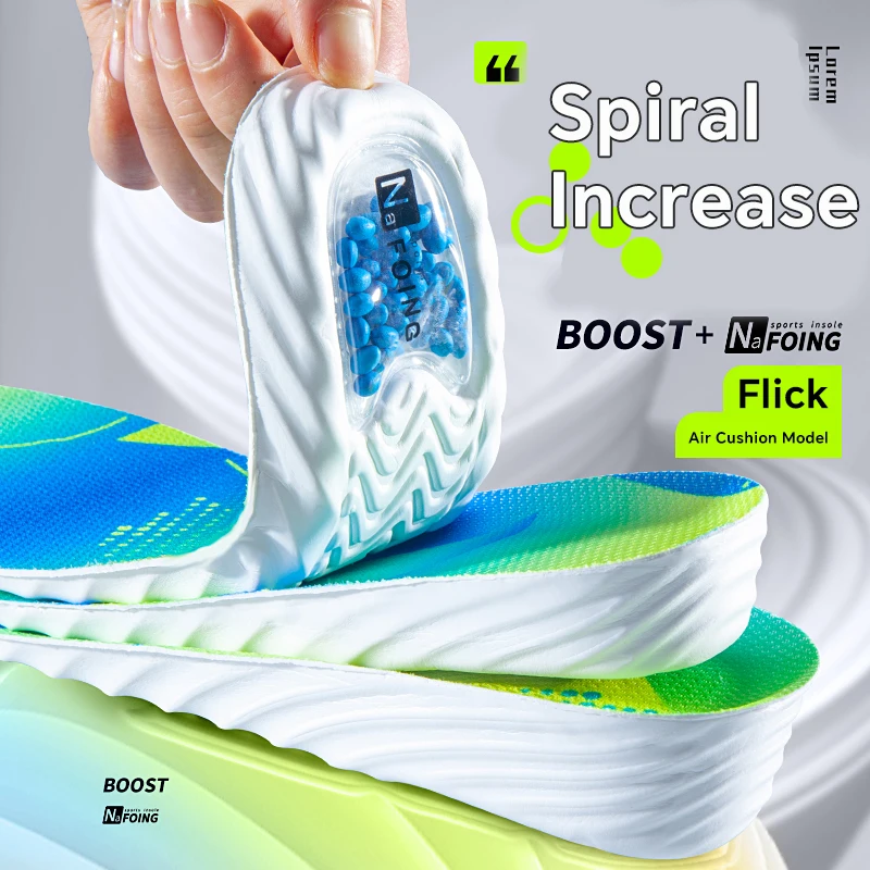 Unsichtbare Einlegesohlen zur Erhöhung der Höhe für Damen und Herren, bequeme Fersenlift-Schuhe, Sohlenpolster, Rebound, Stoßdämpfung, Fußpflegekissen Image