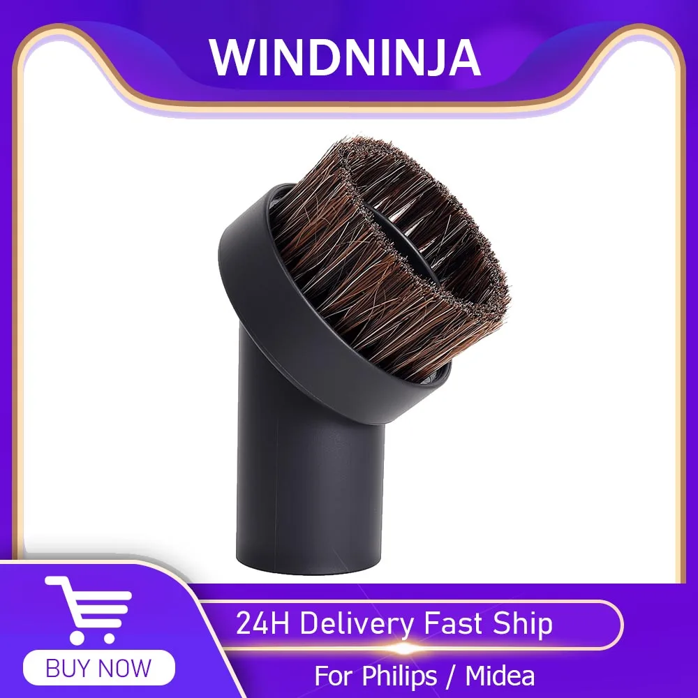 Lange Rundbürste mit Borsten als Ersatzteil für Philips Midea Staubsauger, Ersatz-Aufsatzbürste für Fugen Image