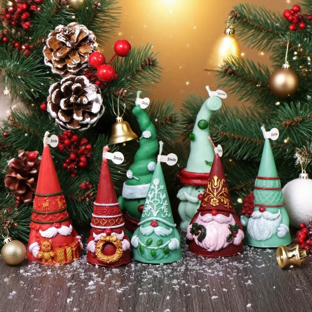 3D Santa Claus Silikon Kerze Form Verzierte Hohe Hut Design für Seife Harz Gips Form DIY Weihnachten Hause Schreibtisch Party Decor DIY Geschenke Image