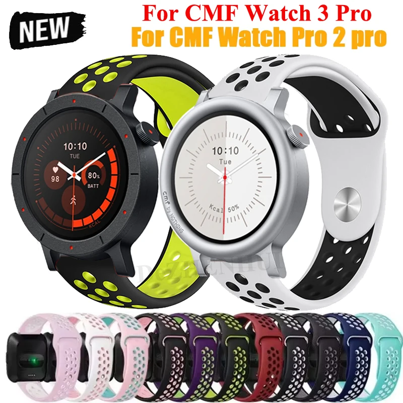 Atmungsaktives Silikonband für CMF Watch 3 Pro Smartwatch Sport Ersatzarmband für CMF By Nothing Watch Pro 3 2 Correa Image