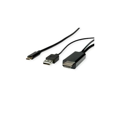 ROLINE USB Typ C - HDMI + USB A Adapterkabel, ST/ST, 1 m Image