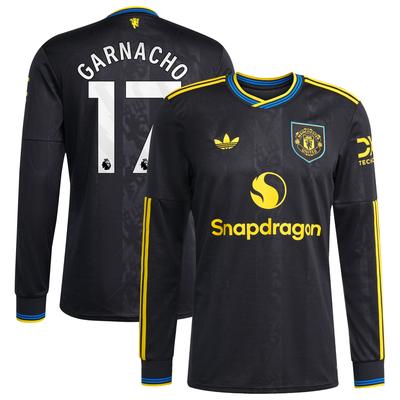 Manchester United adidas Ausweichtrikot 2025-26 - Langarm mit Aufdruck Garnacho 17 Image