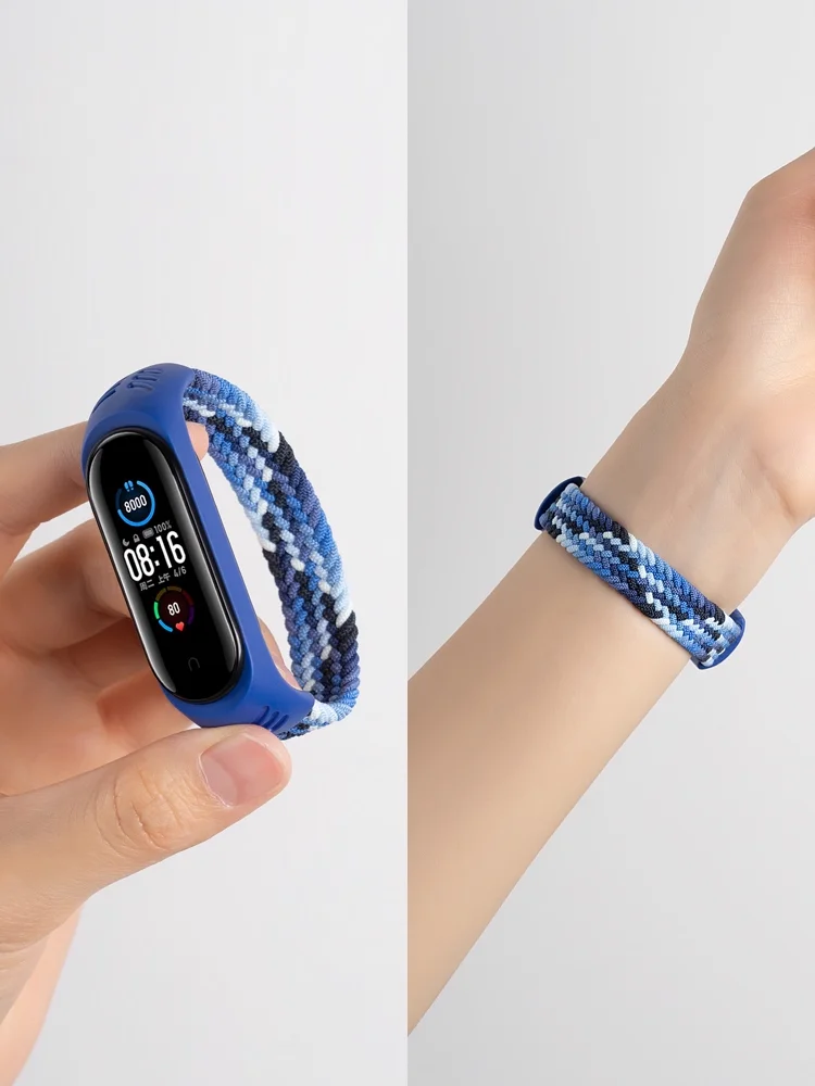 Geflochtenes Armband für Xiaomi Mi Band 7 6 5 4 3 NFC Miband Uhr Ersatzgürtel elastisches Armband Armband Correa Mi Band 7 Bands Image