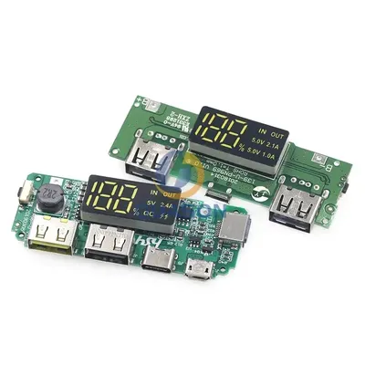 LED Dual USB 5 V 2,4 A Micro/Typ-C USB Mobile Power Bank 18650 Lademodul Lithium Batterie Ladegerät Bord Schaltung Schutz Image