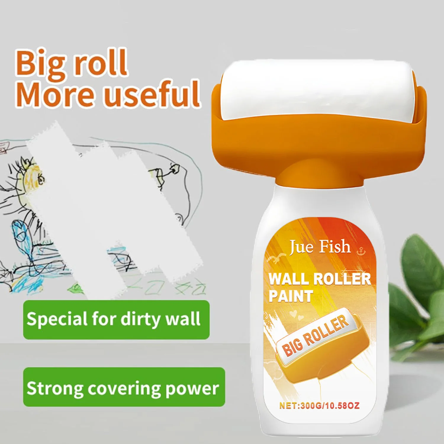 Ausbesserungslackwalze, Wandreparaturwalze, Farbe, kleine Wandflickenpinsel, Wandreparaturpinsel für Küche, Schlafzimmer, Wohnzimmer, 300 g