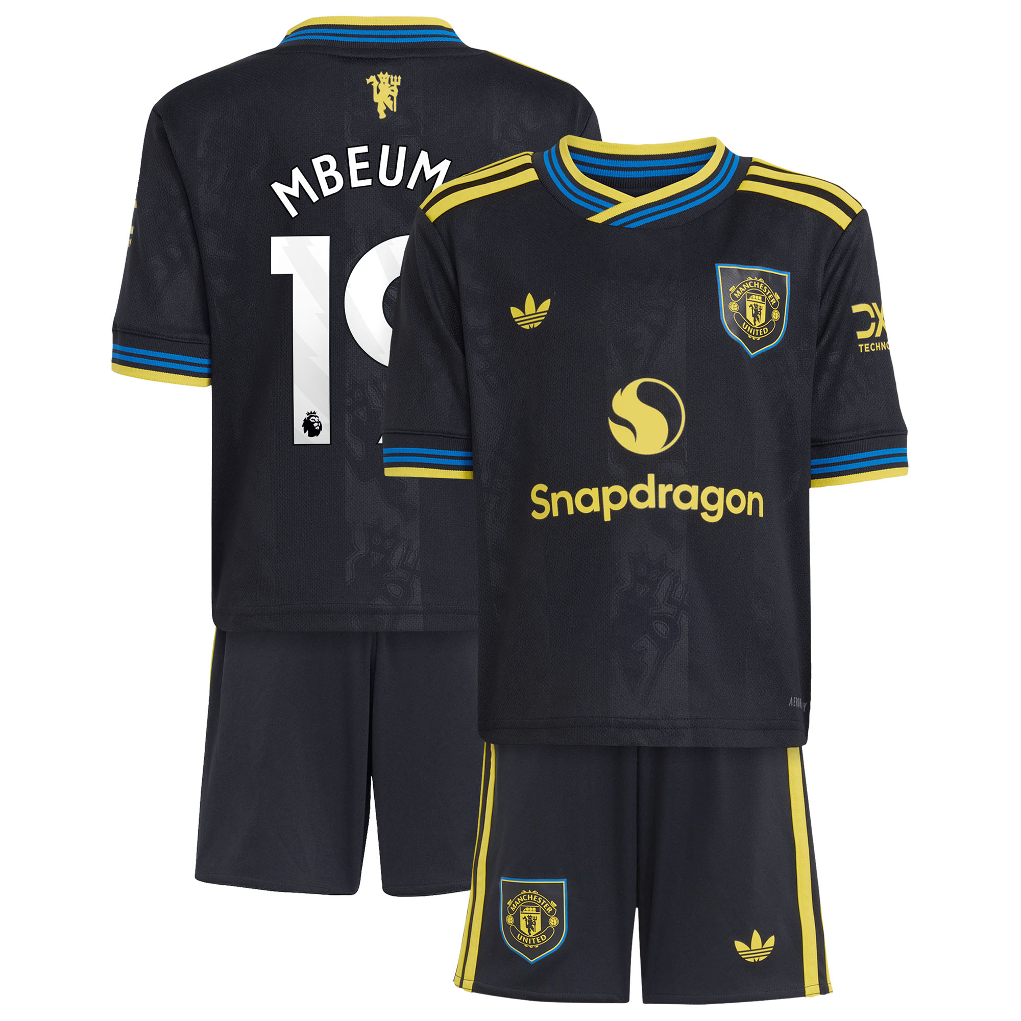 Manchester United adidas Ausweich-Kit Mini 2025-26 mit Aufdruck Mbeumo 19 Image