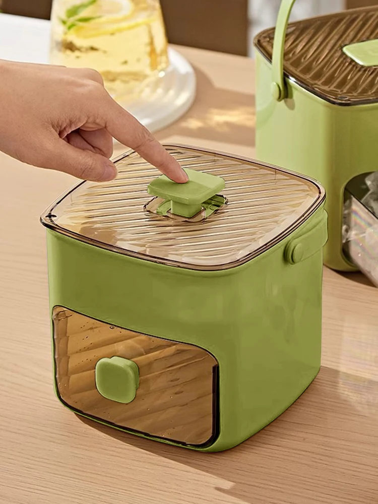 Tragbarer Eisbereiter mit Griff und Aufbewahrungsschublade, Eiswürfelbereiter auf der Arbeitsplatte, kompakte Eismaschine für den Haushalt und den Außenbereich Image