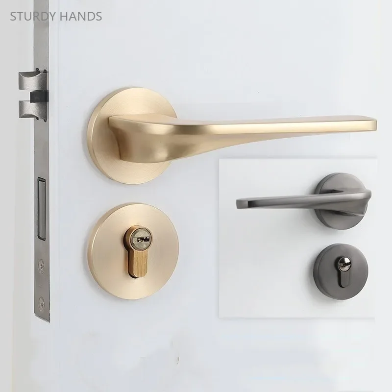 Modernes Schlafzimmer Türschloss Innen stumm Sicherheits türschloss Gold Split Einst eck schloss Haushalt Holztür Hardware Schloss mit Schlüssel Image