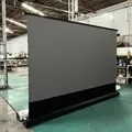 Schermo per proiettore da pavimento motorizzato Black Diamond ALR per proiettore a lunga percorrenza standard/lunga, schermo da pavimento 8K per home theater