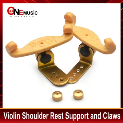 Pair of Brass Shoulder Rest Support and Silica Gel Claws Adjustable Support for Violin Shoulder Rest Accessories 4/4 1/2 1/4