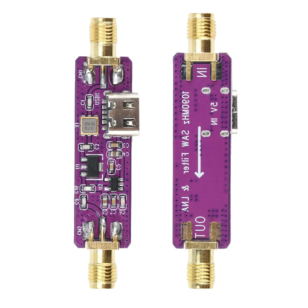 1090MHz ADS-B LNA Module DC 5V Active SAW Filter Low Noise Amplifier Type C Interface TA1090EC TQP3M900