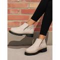 stivaletti da donna in finta pelle scamosciata grigia – chiusura con cerniera laterale, suola antiscivolo, streetwear alla moda per autunno e inverno