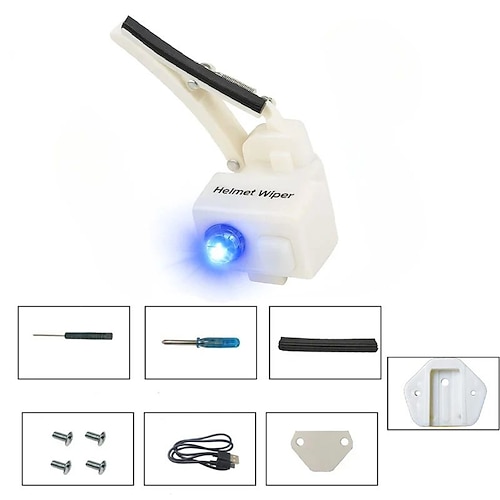 Helm-Automatikwischer Motorrad Elektrofahrzeug Fahrradhelm Zubehör Wischer tragbar USB-Ladegerät 5V Regenschutz Image