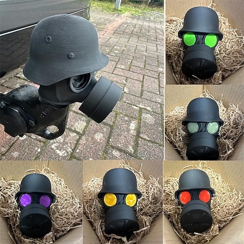 Abdeckkappe für Anhängerkupplung, Fun Gasmaske Helm Anhängerkupplungsabdeckung, Anhängerkupplung Schutzkappe, Auto Deko Zubehör für Anhängerkupplung Image