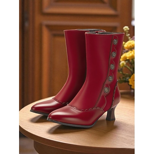 Damenstiefel mit Knöpfen im edwardianischen und viktorianischen Stil – Stiefel aus grünem Wildleder und Leder aus dem frühen 20. Jahrhundert mit Zierknöpfen, kleinen Absätzen und Vintage-Stil für Image