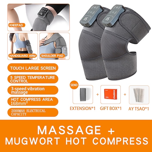 massaggiatore elettrico per ginocchia ricaricabile, riscaldato e vibrante, 5 livelli, cuscinetto riscaldante per ginocchia, massaggio rilassante, supporto per ginocchio