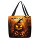 borsa tote da donna con stampa di zucca di Halloween – borsa a tracolla in poliestere di grande capacità con tasca con cerniera, borsa in stile gotico spettrale per l'uso quotidiano, lo shopping e le feste