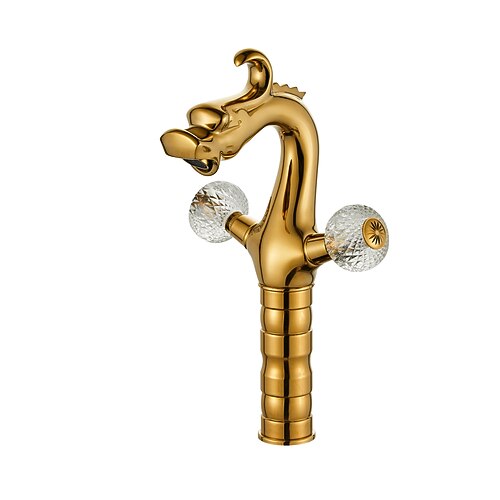 Waschbeckenarmatur - Klassisch Galvanisiert Mittelset Zwei Griffe Ein LochBath Taps Image