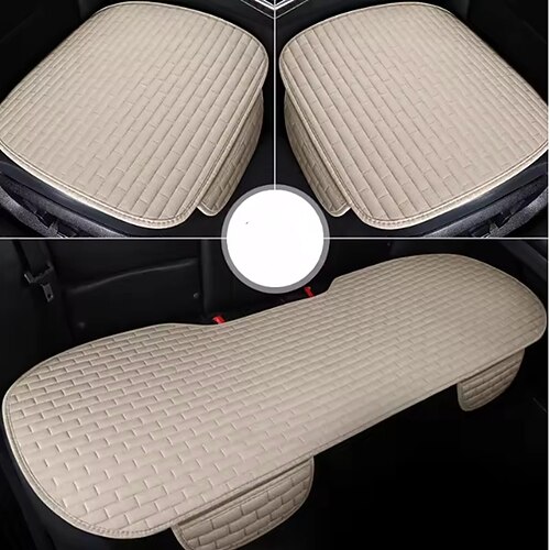 3 stücke universal flachs auto sitz abdeckung atmungsaktive leinen stoff vorne hinten sitz kissen protector auto innen männer auto zubehör