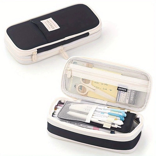 Federmäppchen mit großem Fassungsvermögen für Büro, Hochschule, Schule, große Aufbewahrungstasche mit hohem Fassungsvermögen, Beutelhalterbox Image