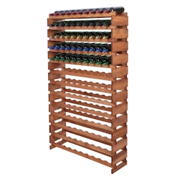 Proregal Weinregal VINOTECA FLEX PRO | HxBxT 177x103x28cm | 130 Flaschen auf 13 Ebenen | Massives Kiefernholz | Braun geölt Image