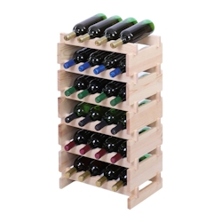 Proregal Weinregal VINOTECA FLEX PRO | HxBxT 79x46x28cm | 24 Flaschen auf 6 Ebenen | Massives Kiefernholz | Natur unbehandelt Image