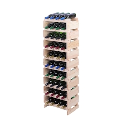 Proregal Weinregal VINOTECA FLEX PRO | HxBxT 135x46x28cm | 40 Flaschen auf 10 Ebenen | Massives Kiefernholz | Natur unbehandelt Image