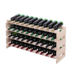 Proregal Weinregal VINOTECA FLEX PRO | HxBxT 51x103x28cm | 40 Flaschen auf 4 Ebenen | Massives Kiefernholz | Natur unbehandelt Image