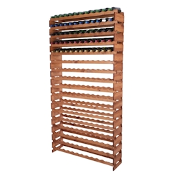 Proregal Weinregal VINOTECA FLEX PRO | HxBxT 233x123x28cm | 204 Flaschen auf 17 Ebenen | Massives Kiefernholz | Braun geölt Image