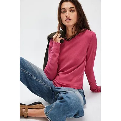 We The Free Easy Does It Tee at Free People in Love Potion, Size: XL