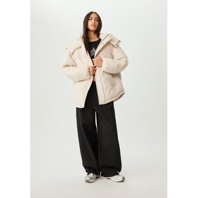 Stradivarius Oversize hooded puffer jacket Ecru M