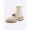 Stiefelette HEINE, Damen, Gr. 39, beige (creme), Leder, Rindsleder, Glattleder, Synthetik, modisch, Schuhe