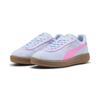 Sneaker PUMA "PUMA Club Klassika Sneakers aus Wildleder Damen", Gr. 38.5, haute tropic pink pixel gold blau, Obermaterial: Textil, Kuhleder, Synthetik; Futter: Textil, Synthetik; Innensohle: Textil; Laufsohle: Gummi, Schuhe