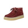 Schnürschuh CLARKS "Clarks Halbschuhe Leder", Damen, Gr. 43, rot (wine), Leder, casual, Schuhe