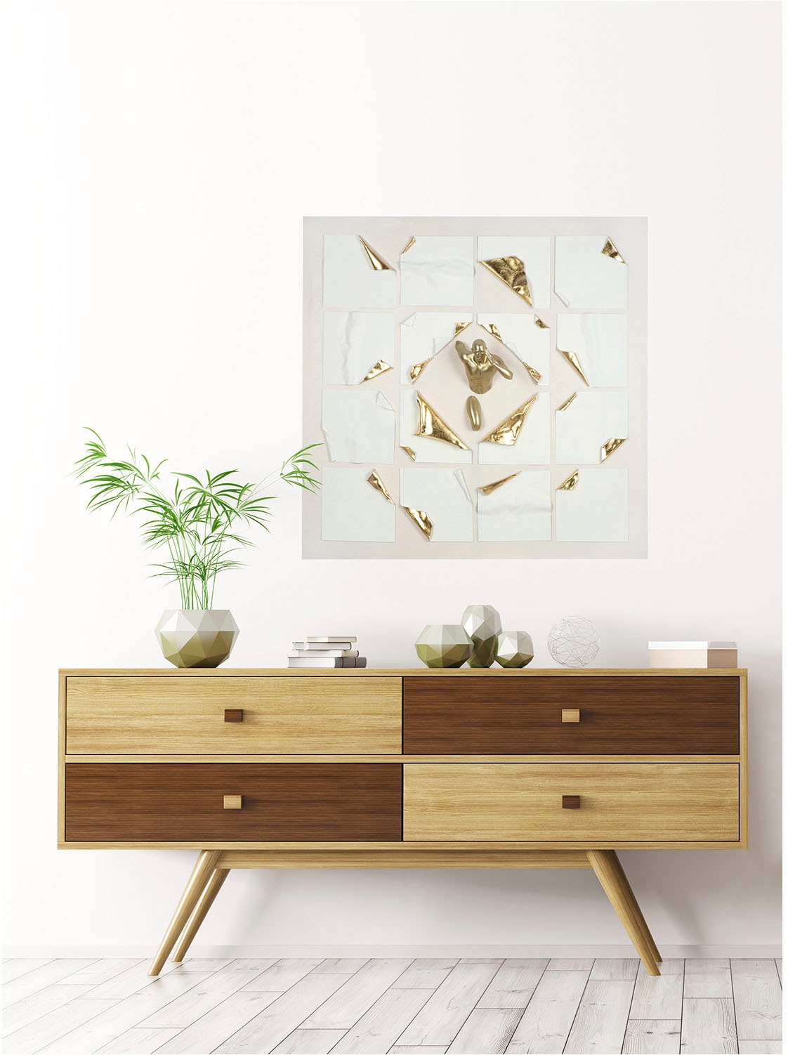 Bild mit Rahmen GILDE "Bild quadratisch Run mehrfarbig H. 100 cm", bunt (farbe bild(er): mehrfarbig), B:100cm H:100cm T:20cm, Leinwand, Bilder Image