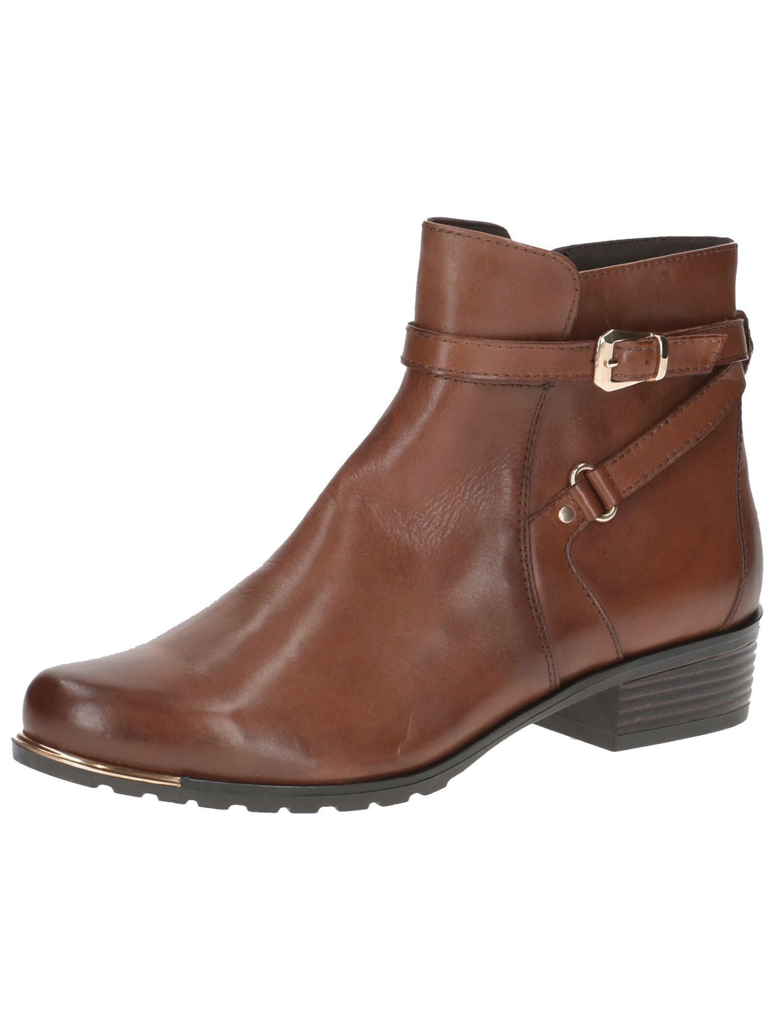 Stiefelette CAPRICE "Caprice Stiefelette Nappaleder", Damen, Gr. 37,5, braun (cognac), Nappaleder, Schuhe Stiefelette