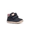 Lauflernschuh GEOX "B MACCHIA GIRL", Kinder, Gr. 20, blau (navy, rosa), Leder, casual, Schuhe, Babyschuh, Lauflernschuh mit Klettverschluss